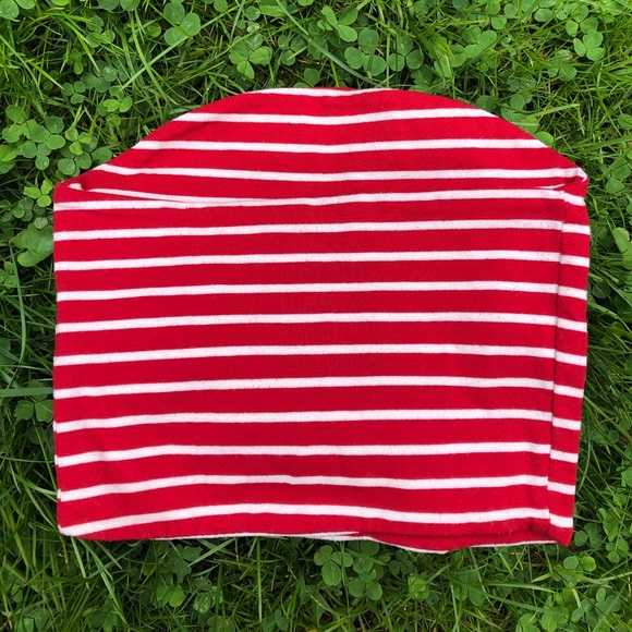 Red and White Missguided Tube Top - Picture 2 of 3